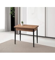 Milano Ortadan Açılır Büyüyen Ahşap Yemek Masası Meşe 60x100cm SADECE MASA FİYATIDIR (Ceviz)