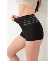 Cagno Model Yüksek Bel Göbek Ve Karın Sıkılaştıran Korse Boxer (Siyah)
