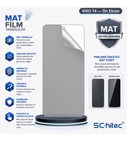 SChitec VIVO T4 Uyumlu Ön Yüzey Mat Hidrojel Ekran Koruyucu