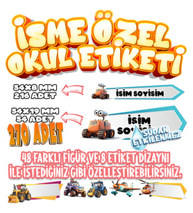 Okul Etiketi Kalem Defter Etiketi İsme Özel Etiket SET05