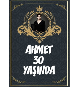 Resimli Klasik Temalı 30 Yaş Doğum Günü Afişi 35X50 cm