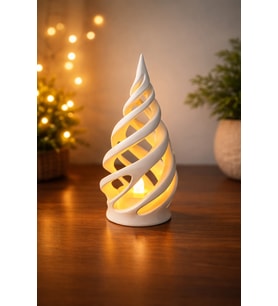 Modern Spiral Tasarım Dekoratif LED Mumluk – Sıcak Işık Efektli Aydınlatma