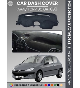 PEUGEOT 206 KÜÇÜK EKRAN (1998-2003) Torpido Örtüsü Ön Göğüs Torpido Koruma Birebir Uyum Kaymaz