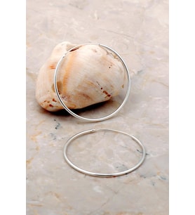 Şarnel 4 Cm Gümüş Halka Küpe 5251