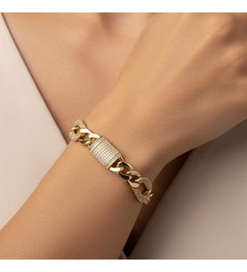 STİL İNCİSİ/XUPING JEWELRY  GURMET ZİRKON TAŞLI BİLEKLİK (Altın Rengi)