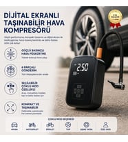 Dijital Ekranlı Taşınabilir Hava Kompresörü – Çok Amaçlı Lastik Şişirme, Güçlü Kompakt