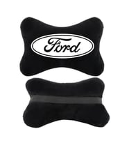 Ford Logolu Siyah Ortopedik Oto Boyun Yastığı Koltuk Yastığı Boyun Yastığı Papyon Yastık 2 Adet