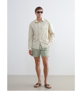 LCW SWIMWEAR Lacivert Kısa Boy Desenli Erkek Deniz Şortu