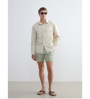LCW SWIMWEAR Lacivert Kısa Boy Desenli Erkek Deniz Şortu