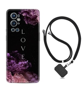 Tecno Spark 9 Pro Kılıf Silikon Boyun Askılı İpli Desenli Silikon Love Flow 1664