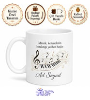Klasik Müzik Temalı Baskılı Kupa Bardak Porselen Hediye Mug