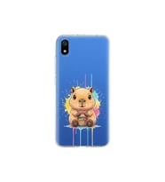 Redmi 7A ile Uyumlu Splash Kapibara Tasarımlı Şeffaf Silikon Kılıf
