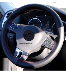 Opel Astra J Dikmeli Direksiyon Kılıfı Soft Kırmızı İpli 10.5CM
