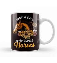 Girl Who Loves Horses Equestrian Sport Horseshoe Dressage Kupa Bardak Porselen