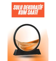3D LED Işıklı Kum Saati Gece Lambası Hareketli Sulu Kum Saati Orta Boy
