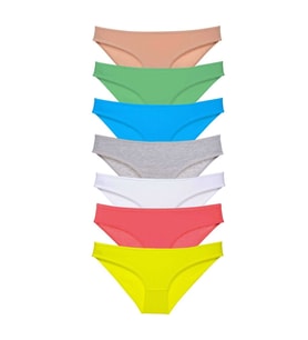 7 adet Süper Eko Set Likralı Kadın Slip Külot Çok Renkli