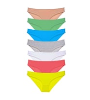 7 adet Süper Eko Set Likralı Kadın Slip Külot Çok Renkli