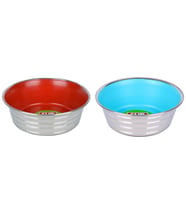 Flip KE 1600PSR Çizgi Desenli Renkli Silikon Taban Çelik Mama Kabı 16 cm