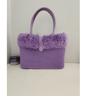 Lilac, Kürk Detaylı, Büyük Boy Kadın Omuz Çantası