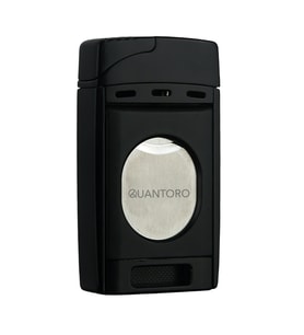 Quantoro Çift Torch Pürmüz Easy Cut Siyah Metal Puro Çakmağı