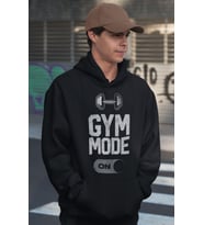 Gym Mode On Bodybuilding Fitness Baskılı Unisex Oversize Sporcu Hoodie