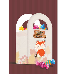 Orman Hayvanları Temalı Mini Çanta 12x7 cm 8'li Paket