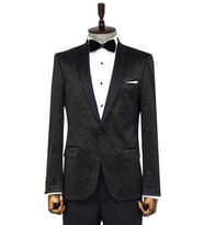 Şal Yaka Slim Fit Siyah Erkek Smokin Ceket - Wessi