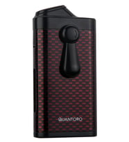 Quantoro Çift Torch Pürmüz Delicili Kırmızı Karbon Desenli Metal Puro Çakmağı - TRZ1148
