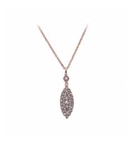 Aşina Gümüş - Mekik Elmas Montur Kolye Swarovski Taşlı Sevgiliye Hediye