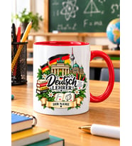 Kişiye Özel Almanca Erkek Öğretmen Kupası Deutsch Lehrer İsimli Öğretmenler Günü Hediyesi