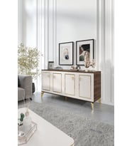 Vns Moduler Trend Konsol Mdf Mebran Kapak Ekru Ceviz Gold