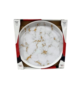 Desenli 40 cm Yuvarlak Melamin Tepsi