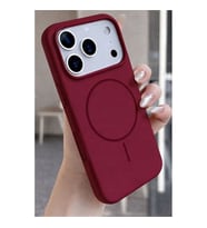 Coverzone ?phone 12 Pro ile Uyumlu Kadife ?� Y�zeyli Premium Silikon K?l?f MagSafe ile Uyumlu Kablosuz ?arj Destekli Darbe Emici Yumu?ak Dokulu Koruma Tasar?ml? Telefon K?l?f? Bordo