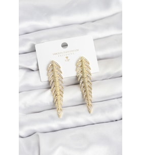 Pirinç Gold Renk Balık Sırtı Model Zirkon Taşlı Kadın Küpe 5886 - HPSBYI7987-5138