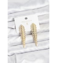 Pirinç Gold Renk Balık Sırtı Model Zirkon Taşlı Kadın Küpe 5886 - HPSBYI7987-5138