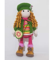 Bayan Tarçın Bebek Amigurumi Organik Oyuncak