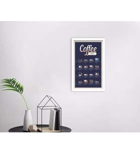 BK Home Coffee Tasarımlı Dekoratif Ahşap Beyaz Çerçeveli Tablo-24