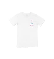 Eiffel Tower Cep Logo Tasarımlı Beyaz Tişört