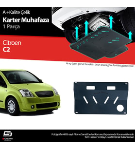 S-Dizayn Citroen C2 Çelik Karter Muhafaza 2003-2009 A+ Kalite (Karışık)