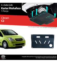 S-Dizayn Citroen C2 Çelik Karter Muhafaza 2003-2009 A+ Kalite (Karışık)