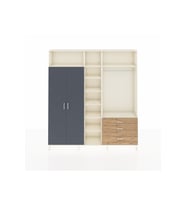 Arges Dolap 9 Raflı 3 Çekmeceli 2 Askılı 220x30x243 Aytaşı-Antrasit/Çam