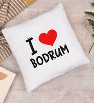 BK Gift I Love Bodrum Tasarımlı Yastık - Model 1