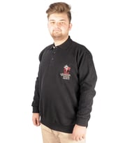 Mode XL Erkek Sweat Polo Recycle Selanik Sailor B20421 Siyah