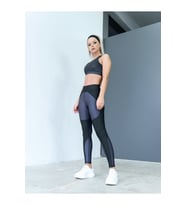 Gri & Siyah Toparlayıcı Spor Tayt