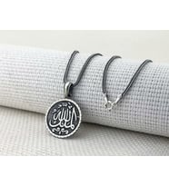 Mulki Allah Mulk Allahın Yazılı 925 Ayar Gümüş Erkek Kolye