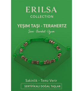 Sertifikalı Terahertz Yeşim Taşı Bileklik - Şans Bereket Uyumu Arttıran Doğal Taş Enerji (Çok Renkli)