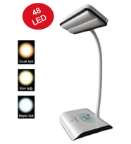 pilelistore Şarjlı 48 Led Çalışma Okuma Işığı Kademeli Masa Lambası Ayarlanabilir Renk Tonu Ve Parla