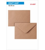 Davetiye Zarfı Kraft Zarf 25 Adet 12x18cm