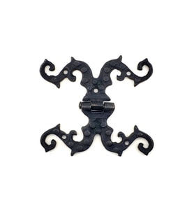 Northcity Antika Pirinç Süslü Menteşe 100x90mm Oksit Kaplama - Kapı ve Pencere İçin Şık Çözüm