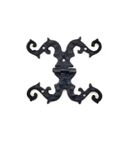 Northcity Antika Pirinç Süslü Menteşe 100x90mm Oksit Kaplama - Kapı ve Pencere İçin Şık Çözüm